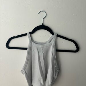 White Ribbed Women's Tank Top